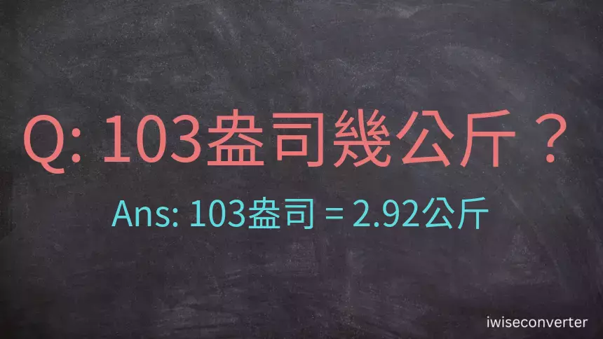 103盎司幾公斤？