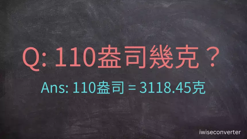 110盎司幾公克？110盎司幾克？