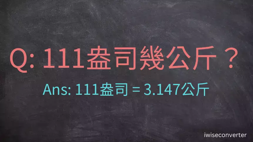 111盎司幾公斤？