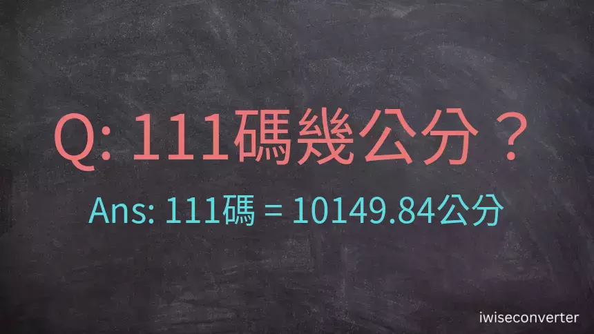 111碼幾公分？