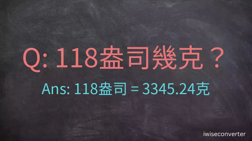 118盎司幾公克？118盎司幾克？