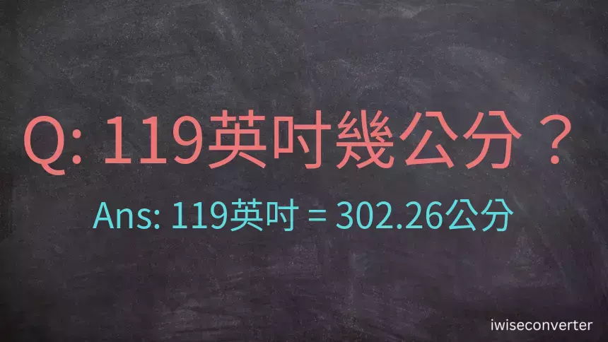 119英吋幾公分？