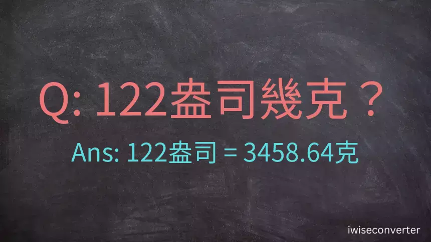 122盎司幾公克？122盎司幾克？