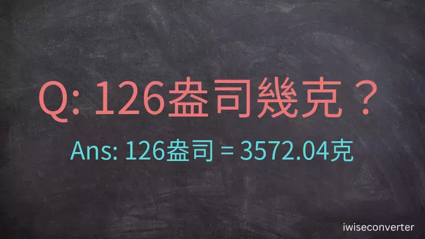 126盎司幾公克？126盎司幾克？