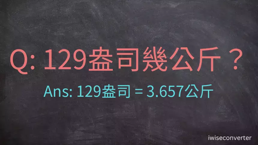 129盎司幾公斤？