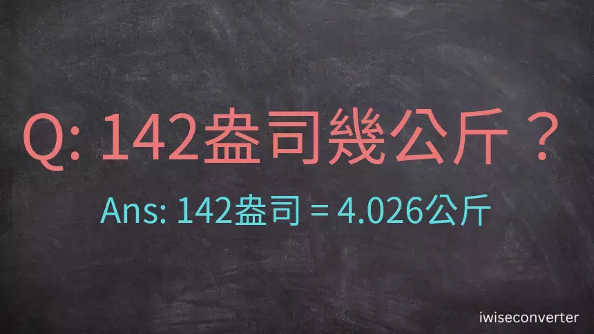 142盎司幾公斤？