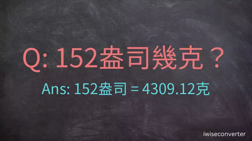 152盎司幾公克？152盎司幾克？