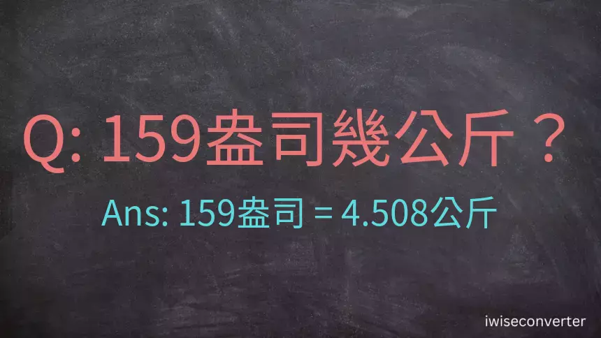 159盎司幾公斤？