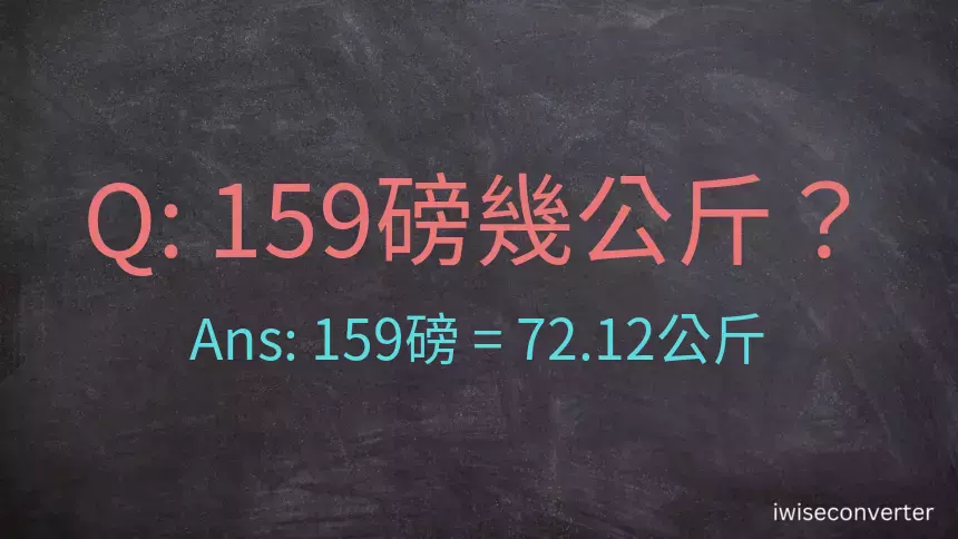 159磅幾公斤？