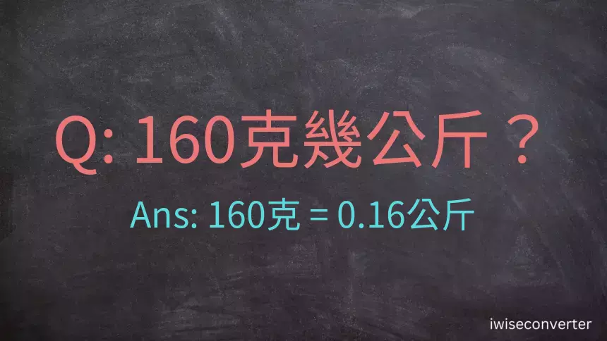 160克是多少公斤？