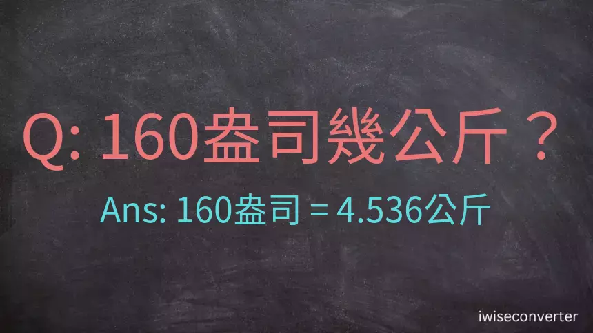 160盎司幾公斤？