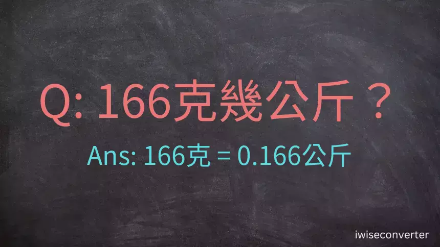 166克是多少公斤？