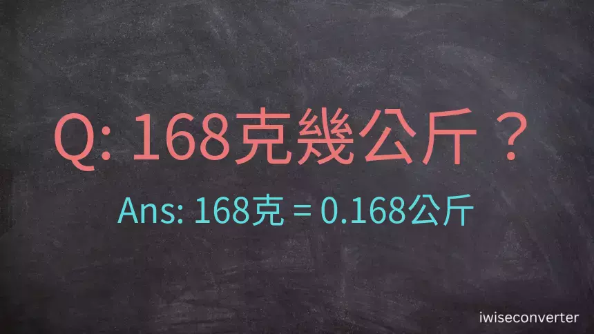 168克是多少公斤？