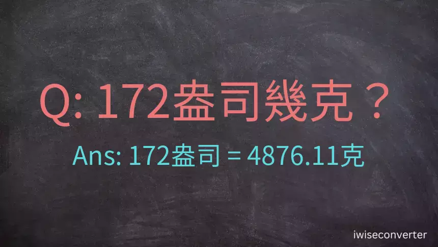 172盎司幾公克？172盎司幾克？