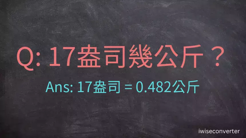 17盎司幾公斤？