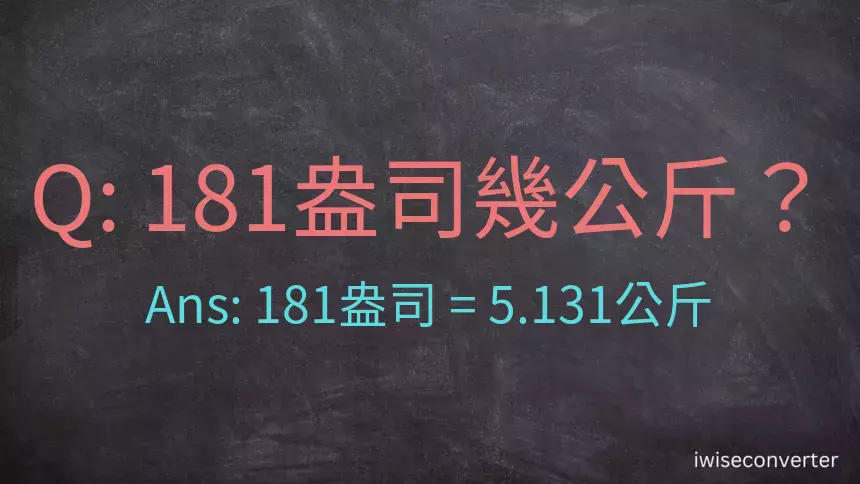 181盎司幾公斤？