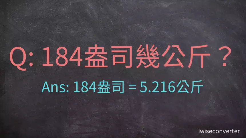 184盎司幾公斤？