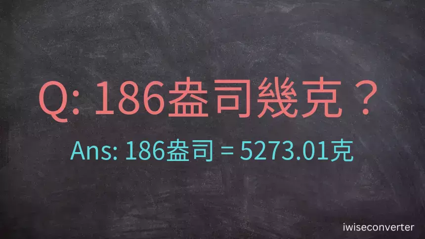 186盎司幾公克？186盎司幾克？