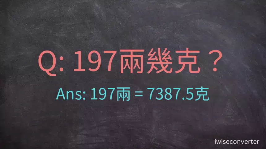 197兩是多少克？