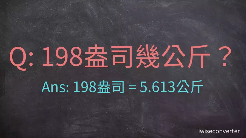 198盎司幾公斤？