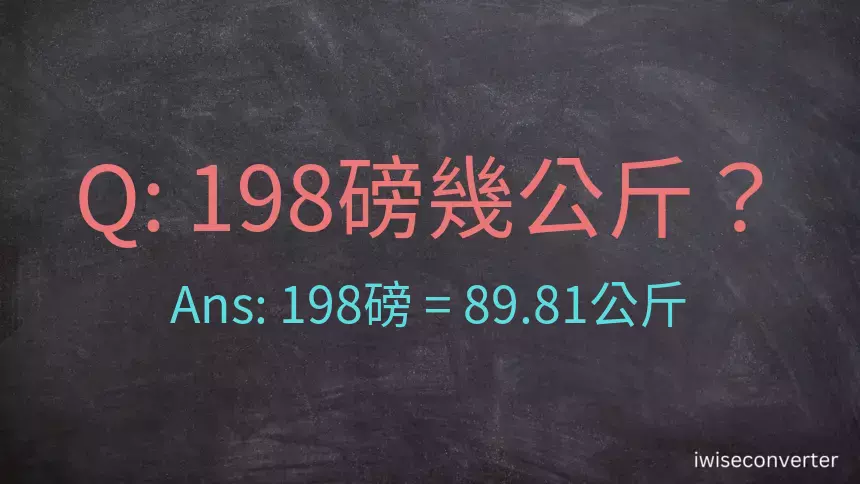 198磅幾公斤？