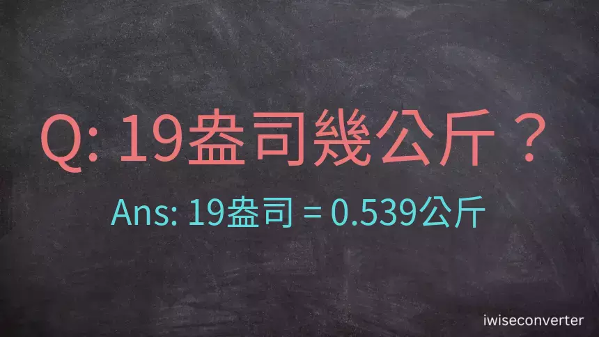 19盎司幾公斤？