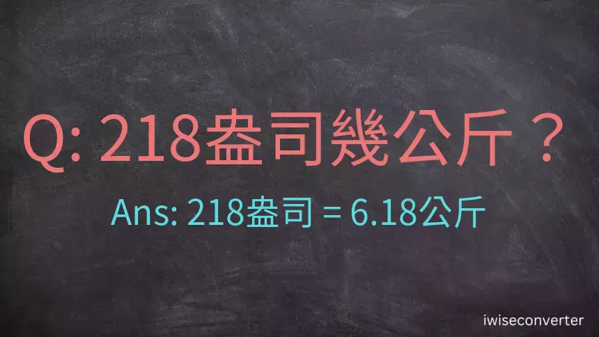 218盎司幾公斤？