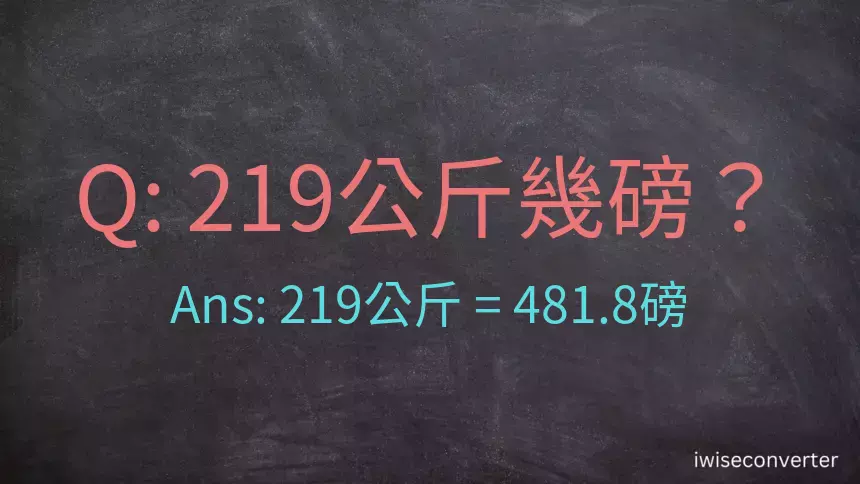 219公斤幾磅？