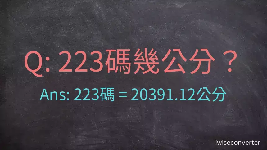 223碼幾公分？