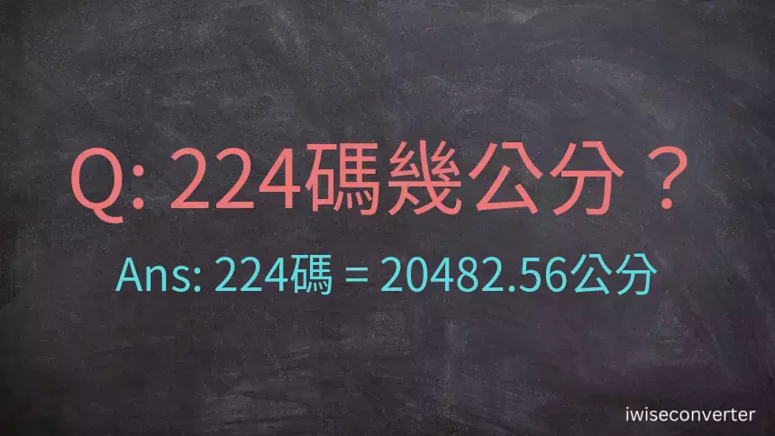 224碼幾公分？