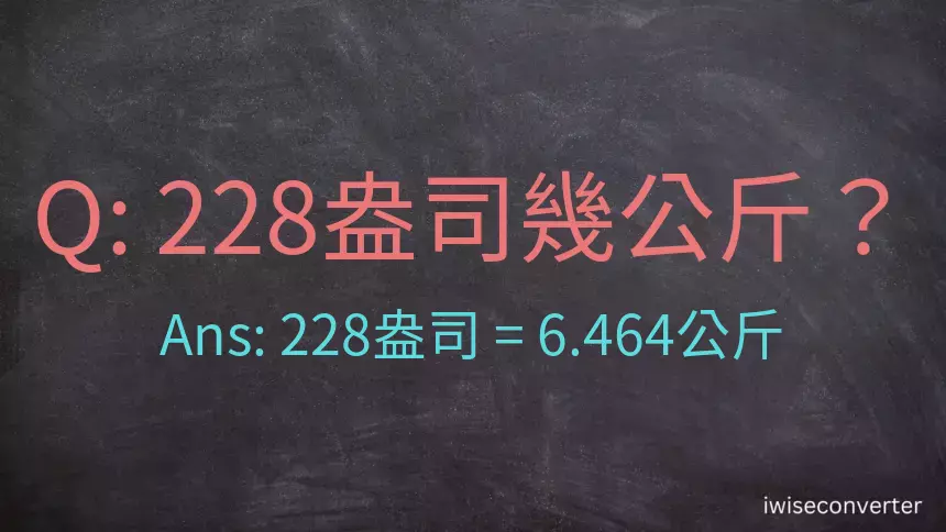 228盎司幾公斤？