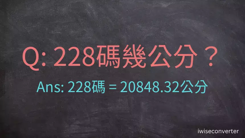 228碼幾公分？