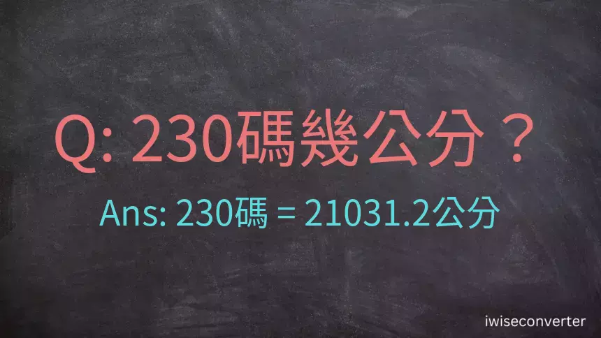 230碼幾公分？