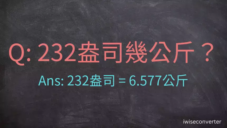 232盎司幾公斤？