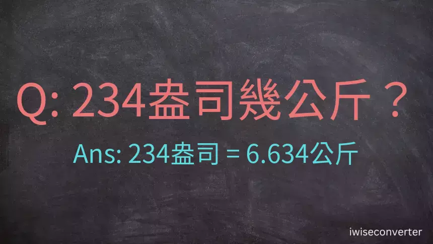 234盎司幾公斤？