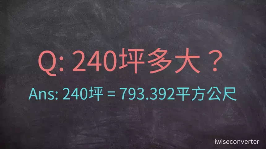 240坪多大？240坪幾平方公尺？