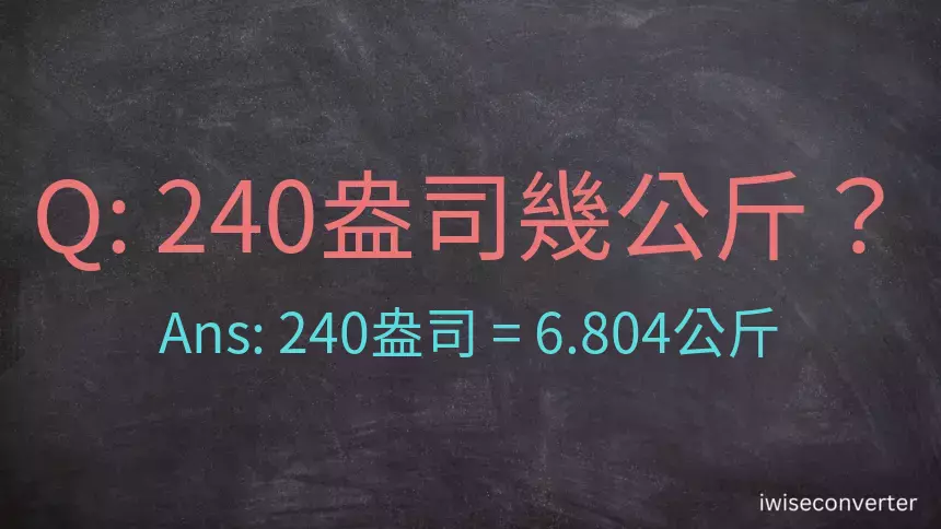 240盎司幾公斤？