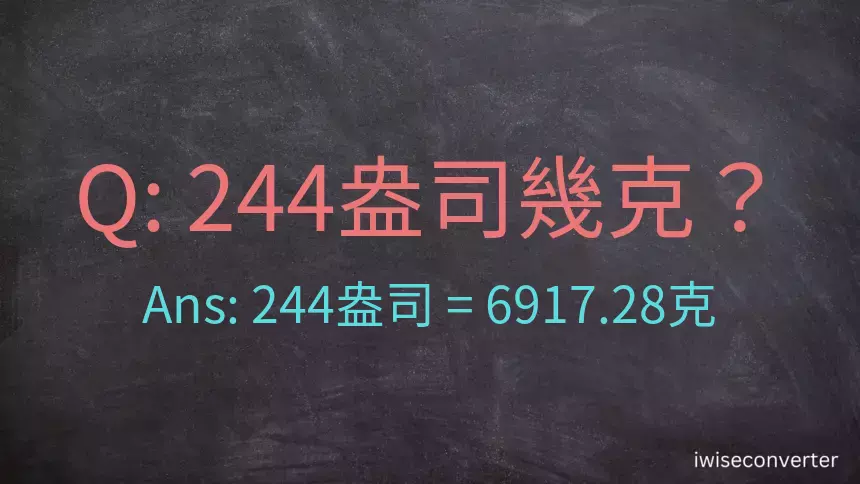 244盎司幾公克？244盎司幾克？