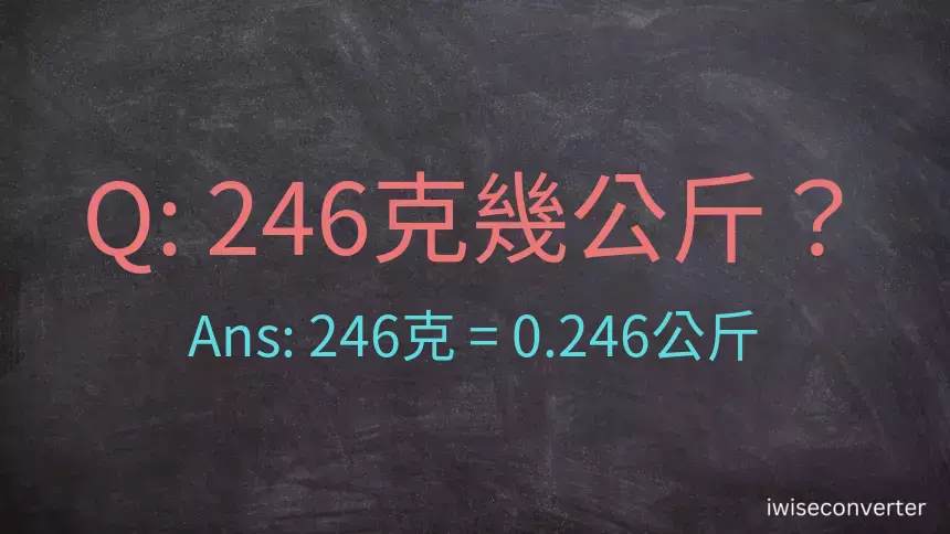 246克是多少公斤？