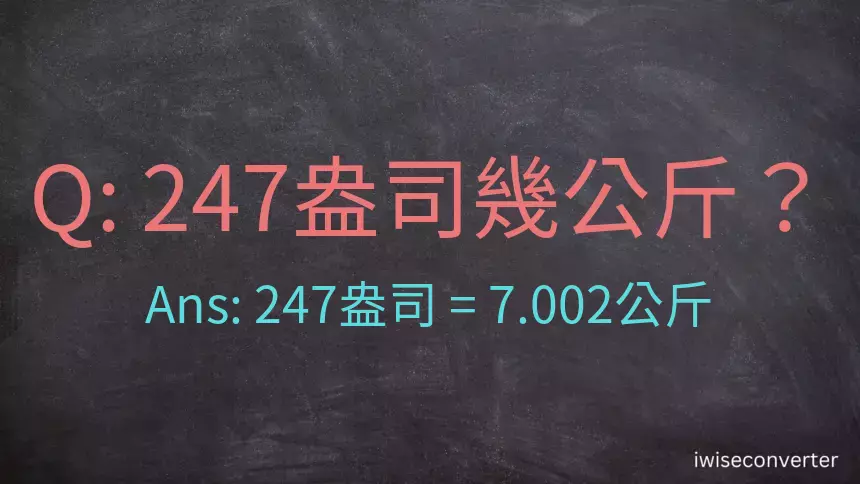 247盎司幾公斤？