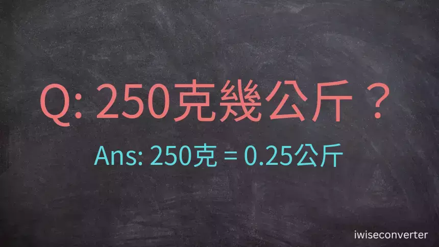 250克是多少公斤？