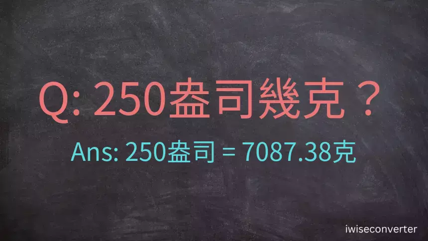 250盎司幾公克？250盎司幾克？