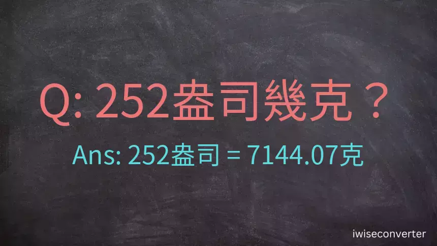 252盎司幾公克？252盎司幾克？