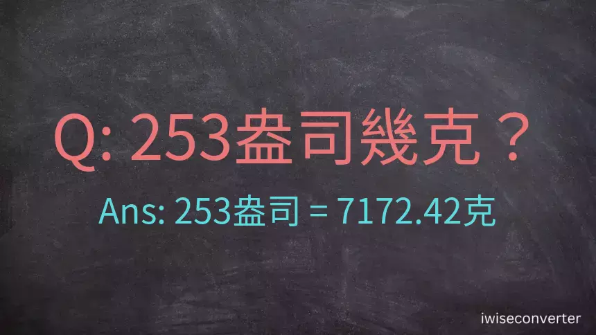 253盎司幾公克？253盎司幾克？