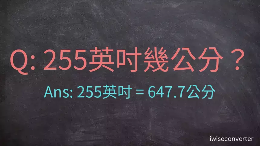 255英吋幾公分？