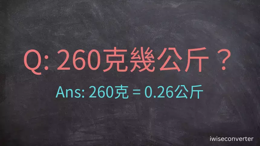 260克是多少公斤？