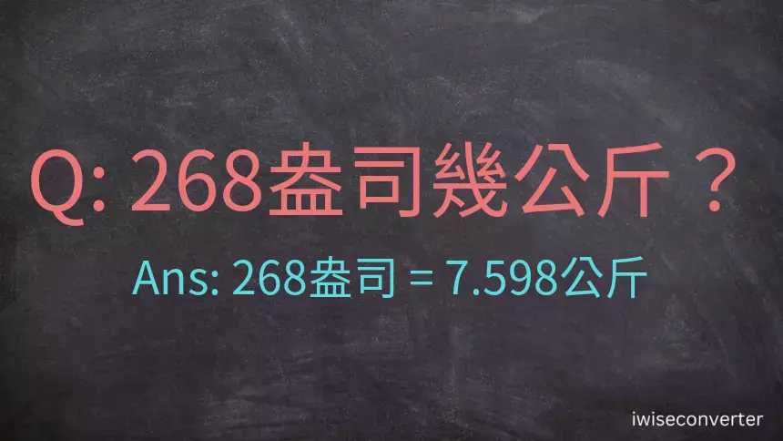 268盎司幾公斤？