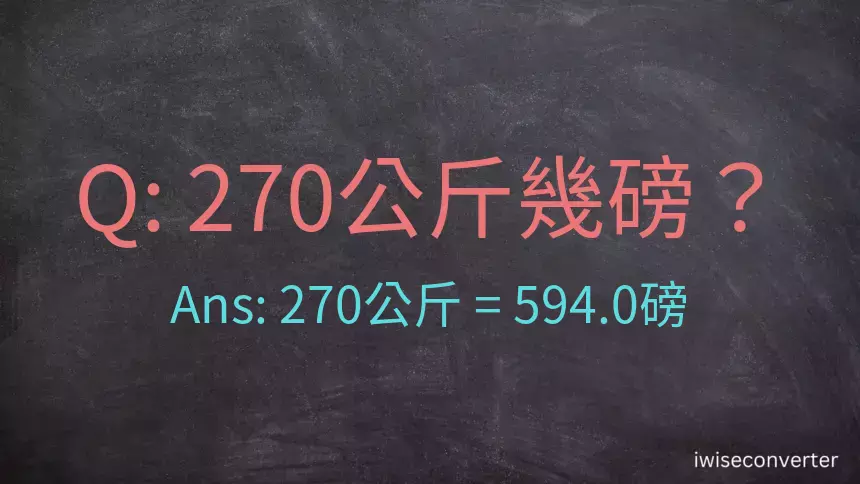 270公斤幾磅？