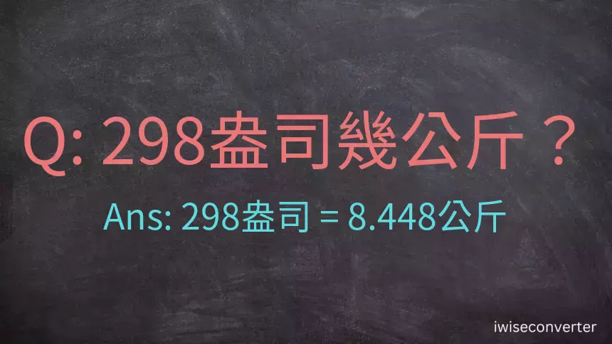 298盎司幾公斤？