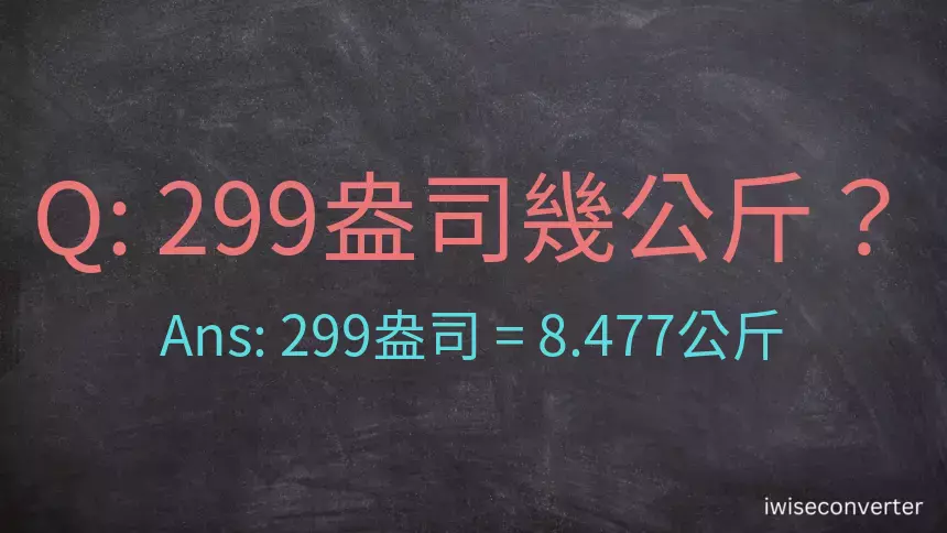 299盎司幾公斤？